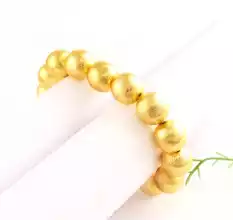 22k gold plated metal ball bracelet, Stretchable bracelet, For women, Handmade jewelry
